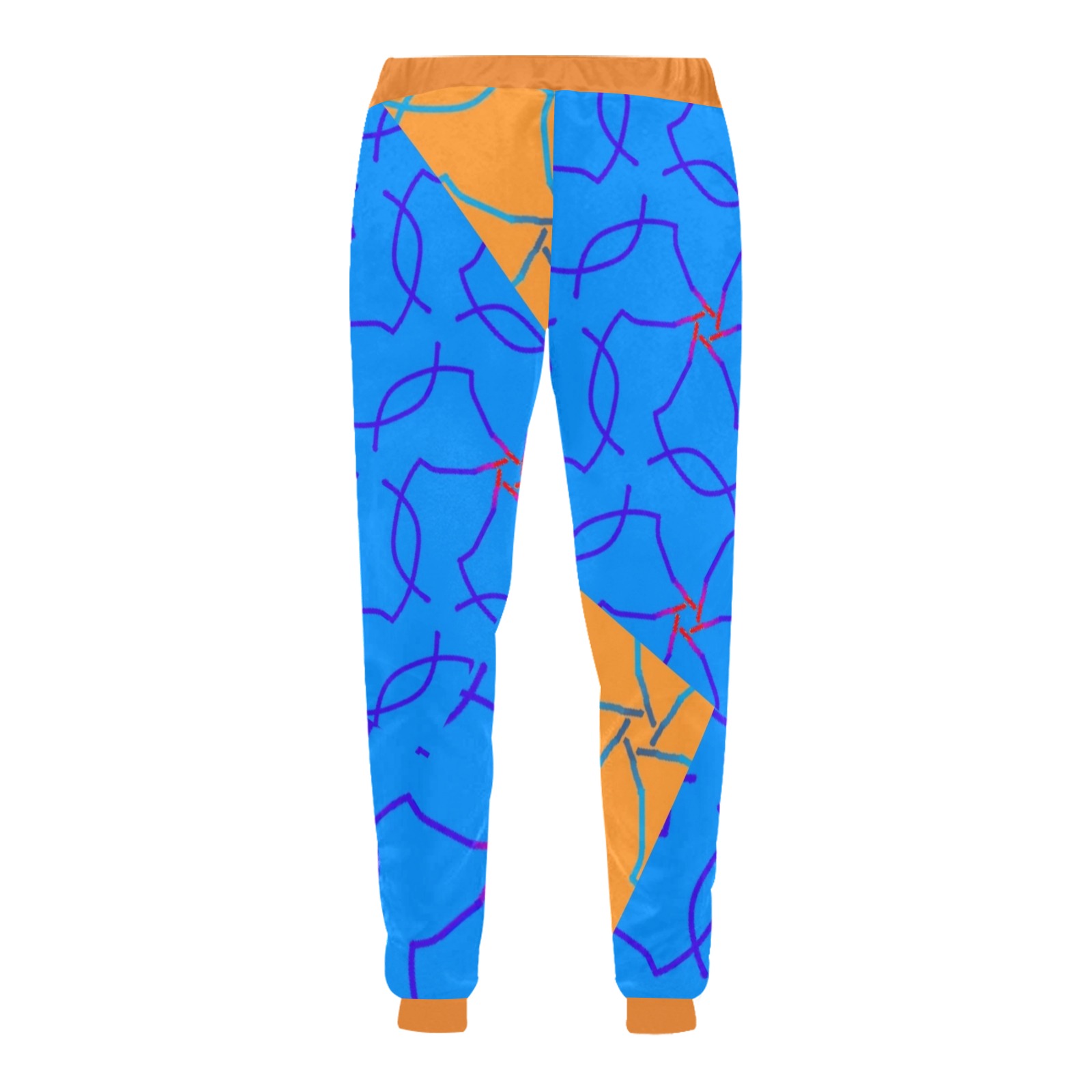DIONIO Clothing - Women's Sweatpants (Orange & Blue) Unisex All Over Print Sweatpants (Model L11)