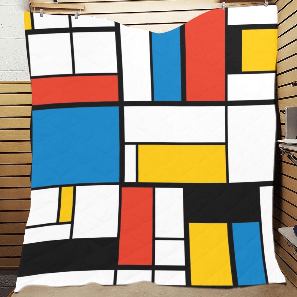 Mondrian De Stijl Modern Quilt 70"x80"