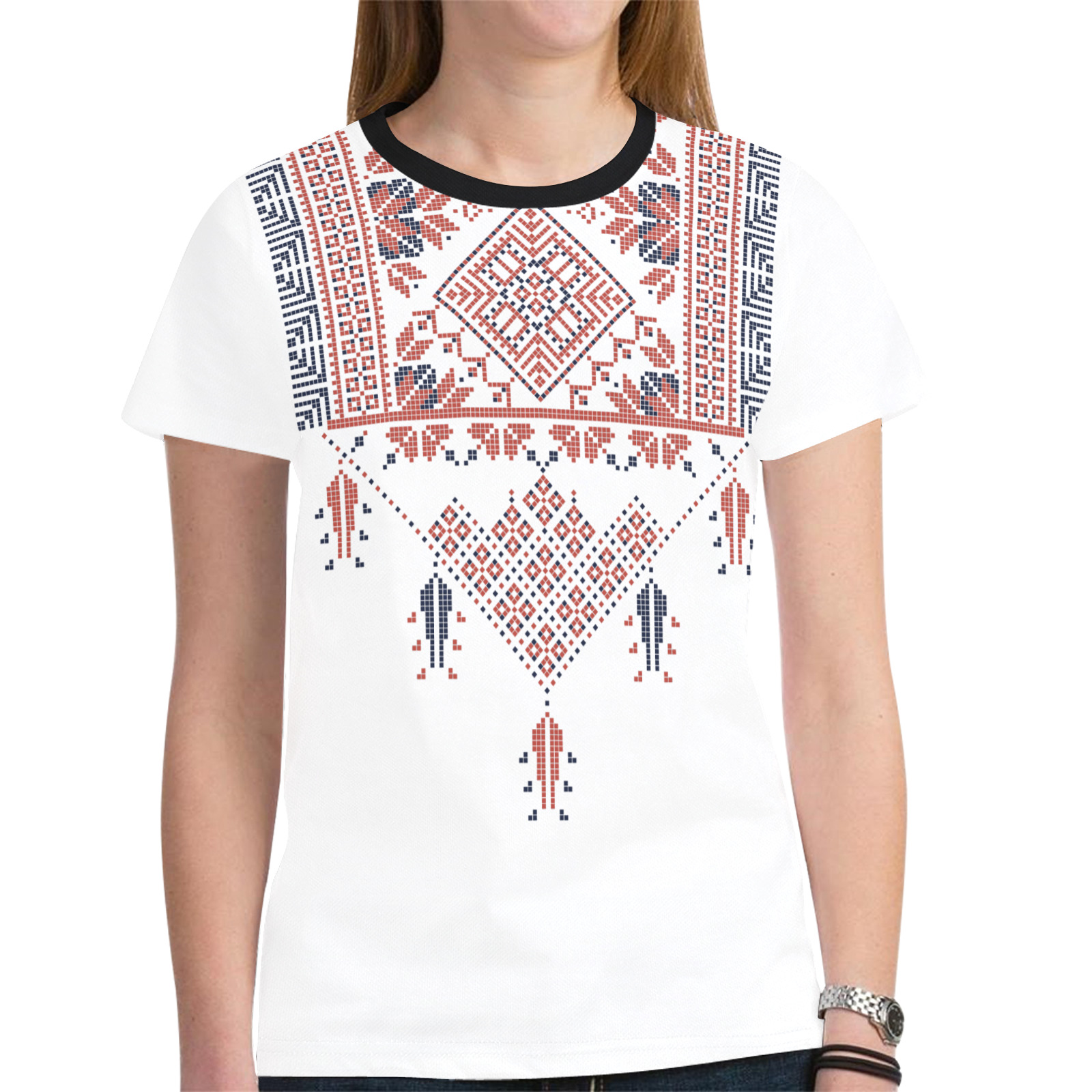Tatreez 51 New All Over Print T-shirt for Women (Model T45)