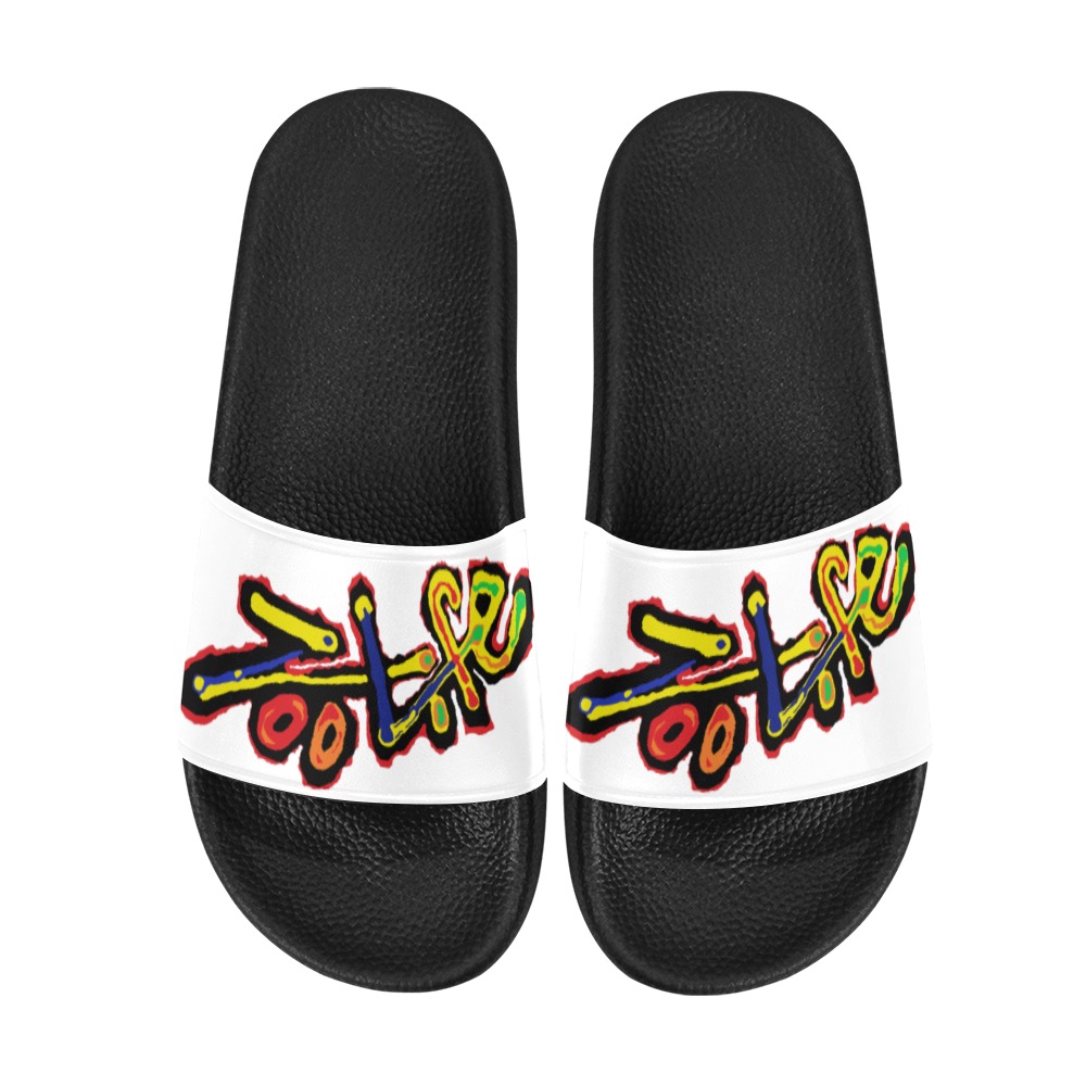 ZL.LOGO.wht Women's Slide Sandals (Model 057)