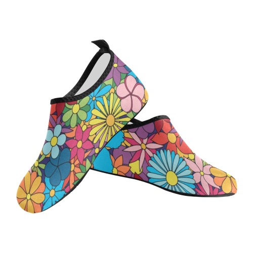 Hippy Flower Power Women's Slip-On Water Shoes (Model 056)