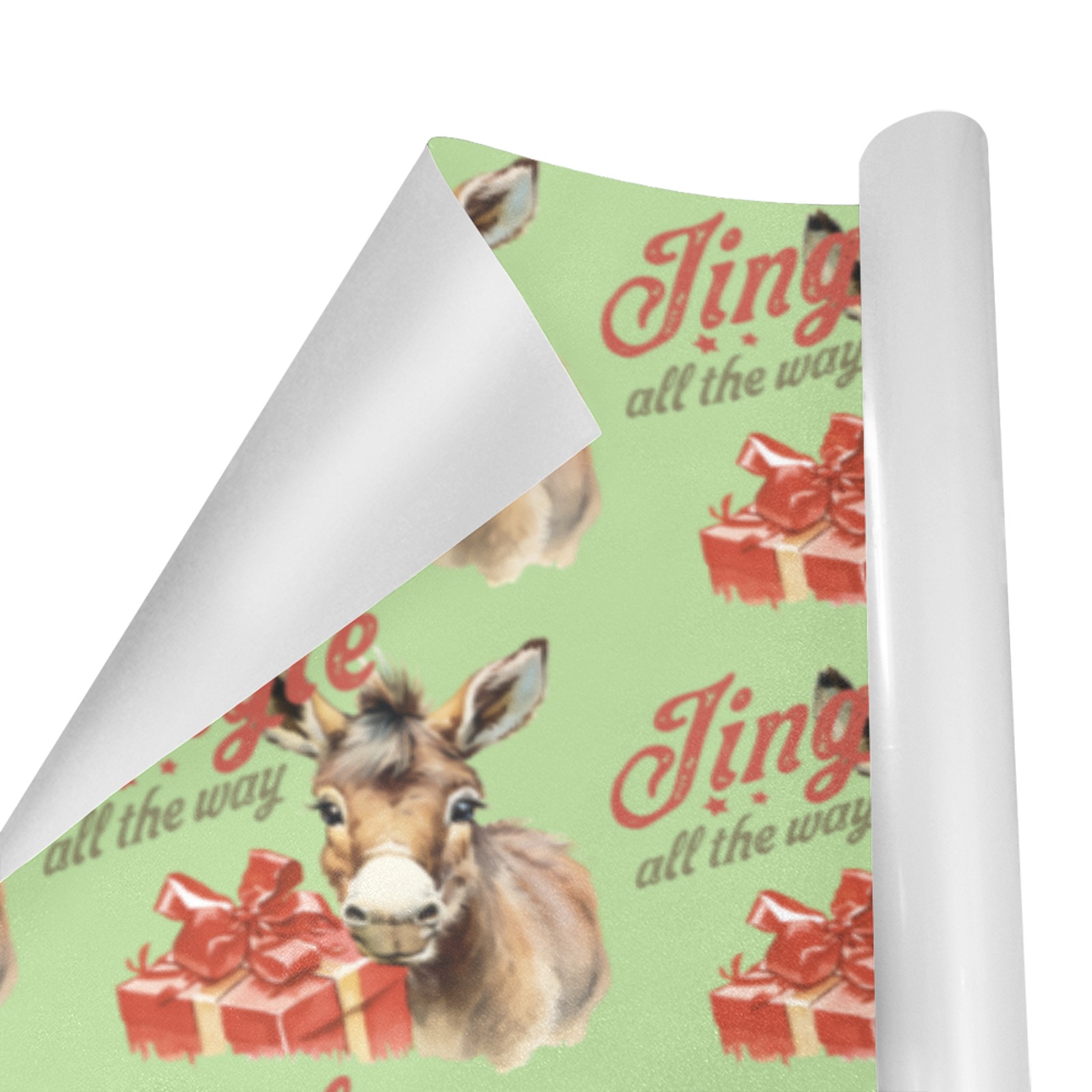 Jingle All The Way Donkey Gift Wrapping Paper 58"x 23" (2 Rolls)