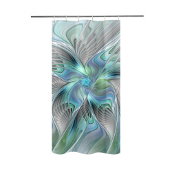 Abstract Blue Green Butterfly Fantasy Fractal Art Shower Curtain 36"x72"