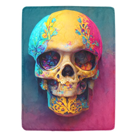 Colorful Skull Blanket 60x80