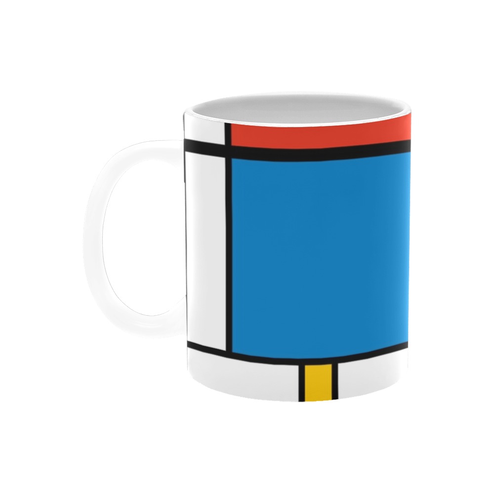 Mondrian De Stijl Modern White Mug(11OZ)