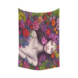 flowergirl Cotton Linen Wall Tapestry 90"x 60"