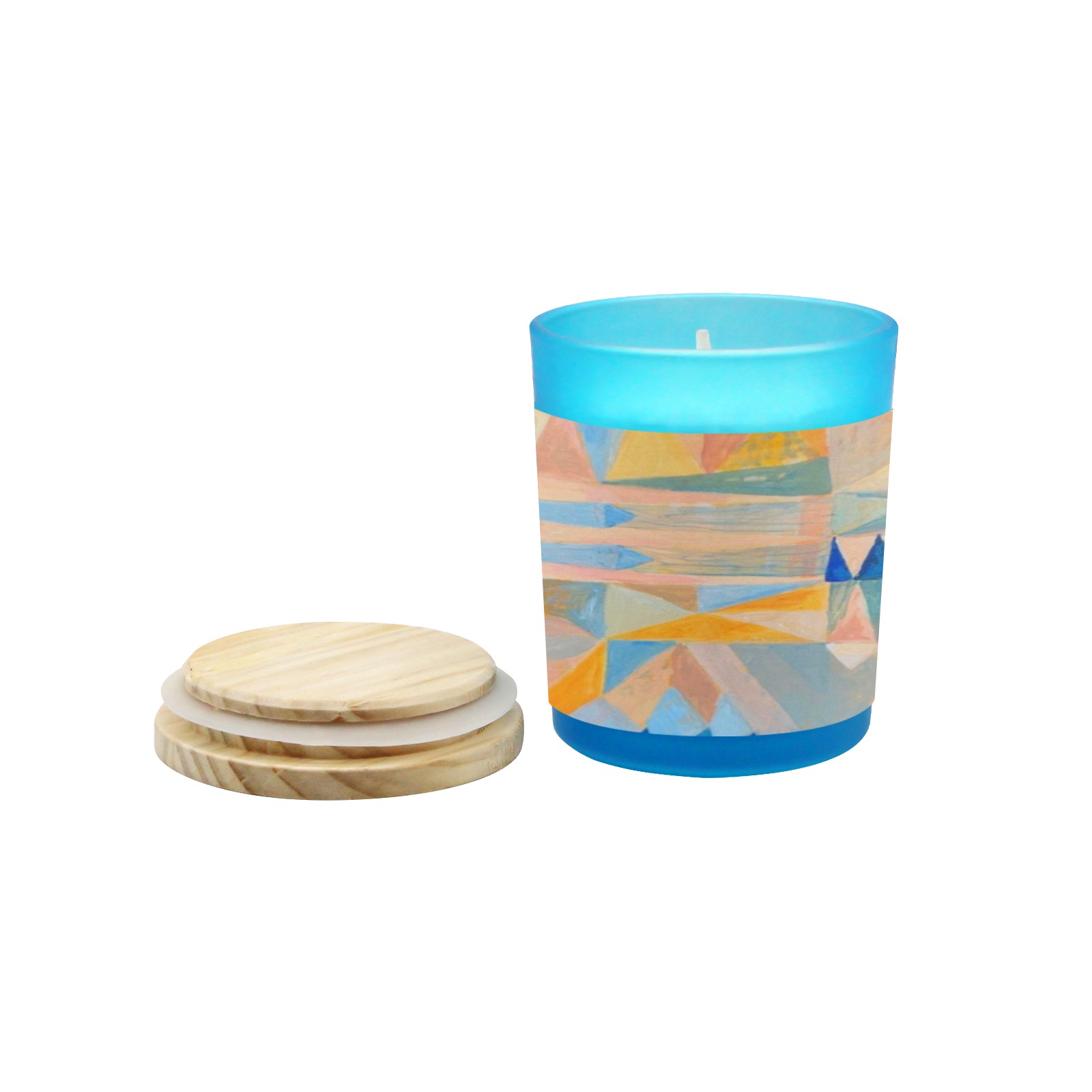 bb rhtj Blue Glass Candle Cup (Wood Sage & Sea Salt)