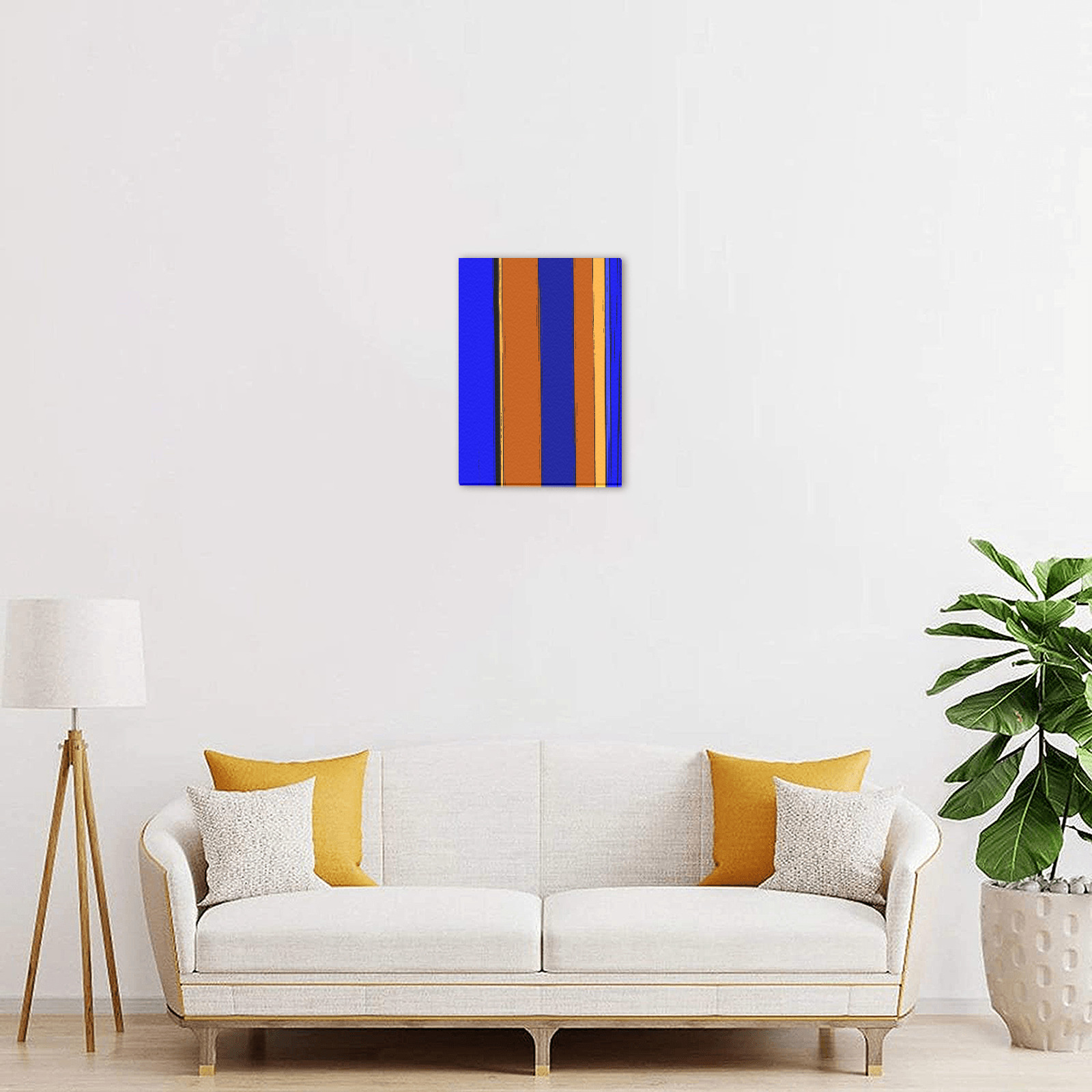 Abstract Blue And Orange 930 Upgraded Canvas Print 5"x7"