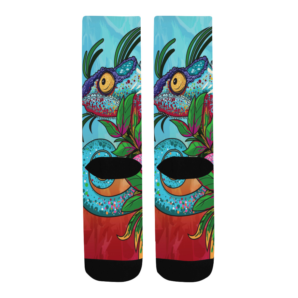 Rainbow Chameleon Men's Custom Socks