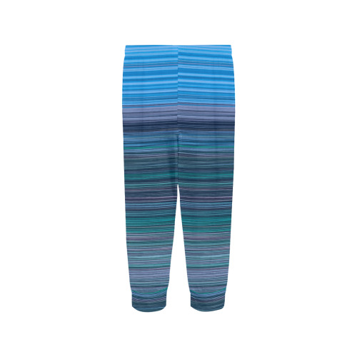 Abstract Blue Horizontal Stripes Women's All Over Print Pajama Trousers