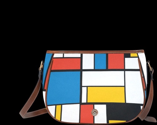 Mondrian De Stijl Modern Saddle Bag/Small (Model 1649) Full Customization
