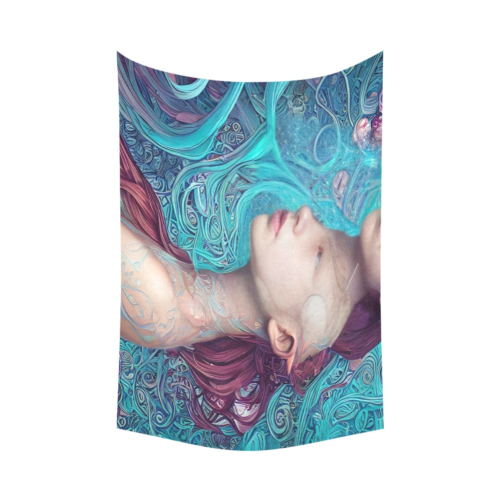 Oceangirl Cotton Linen Wall Tapestry 90"x 60"