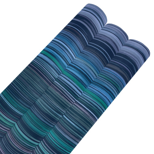 Abstract Blue Horizontal Stripes Gift Wrapping Paper 58"x 23" (3 Rolls)