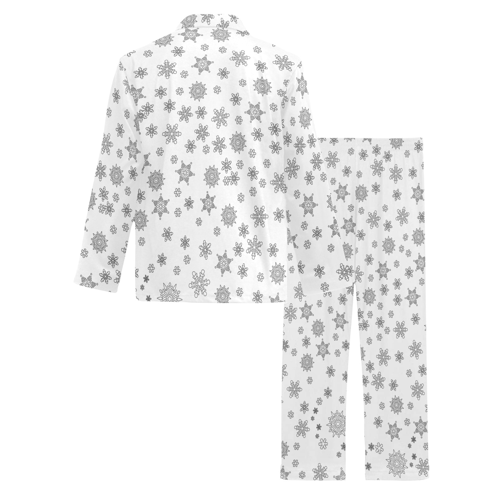 Snowflakes for Christmas Men's V-Neck Long Pajama Set