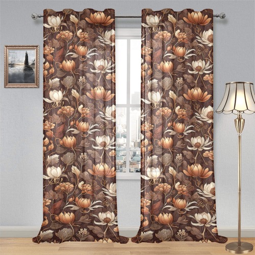 Fabulous Florals 38 Gauze Curtain 28"x95" (Two-Piece)