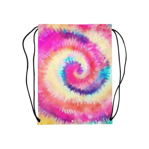 mochila espiral rosa Medium Drawstring Bag Model 1604 (Twin Sides) 13.8"(W) * 18.1"(H)