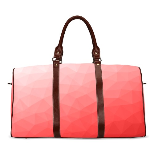 Red gradient geometric mesh pattern Waterproof Travel Bag/Large (Model 1639)