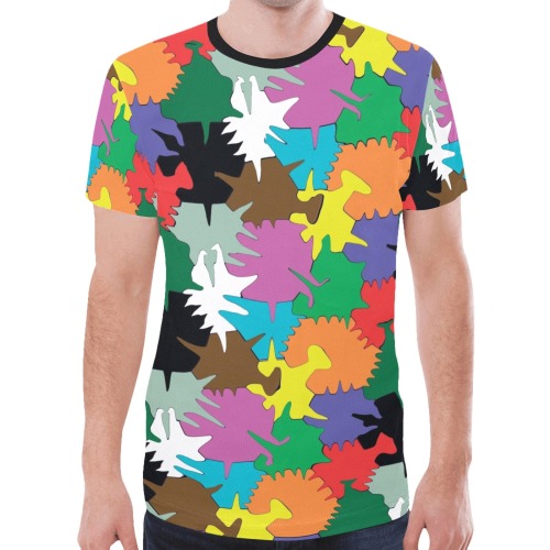 abstract hex puzzle New All Over Print T-shirt for Men (Model T45)