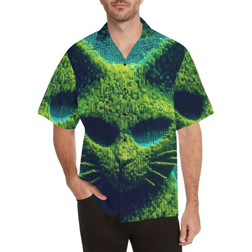 3D cat Hawaiian Shirt (Model T58)