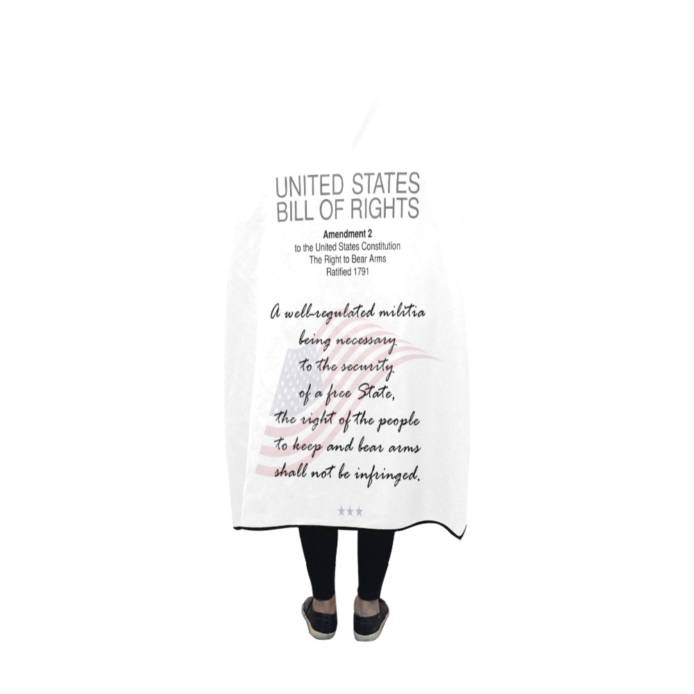 USA Bill Of Rights Second Amendment Arms Weapons Hooded Blanket 60''x50''