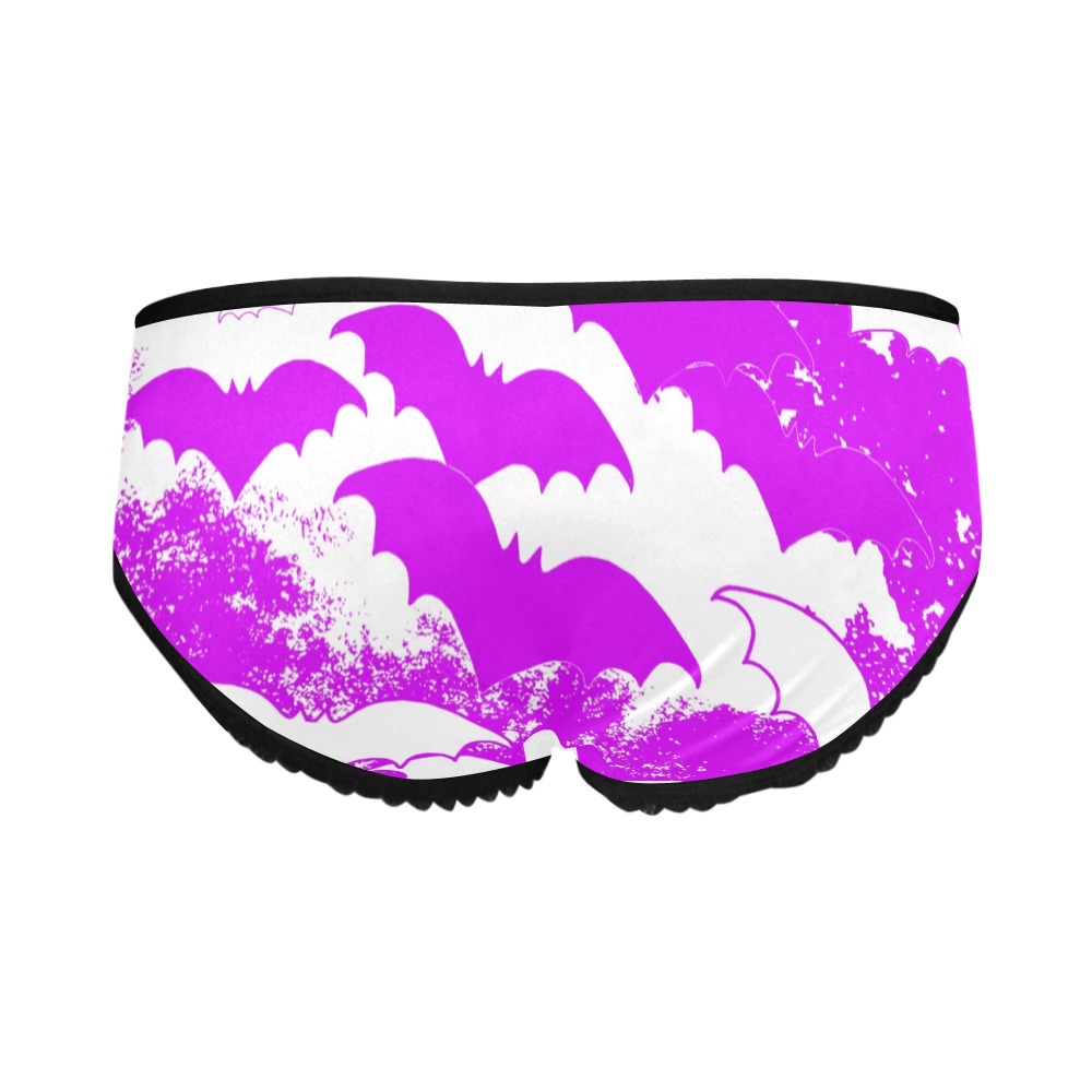 White Bats In Flight Pink Women's All Over Print Classic Briefs (Model L13)