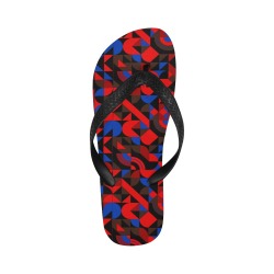 geomattric colorful patterns conceptual Art - Abstract Neo Geo graphic design (132) Flip Flops for Men/Women (Model 040)