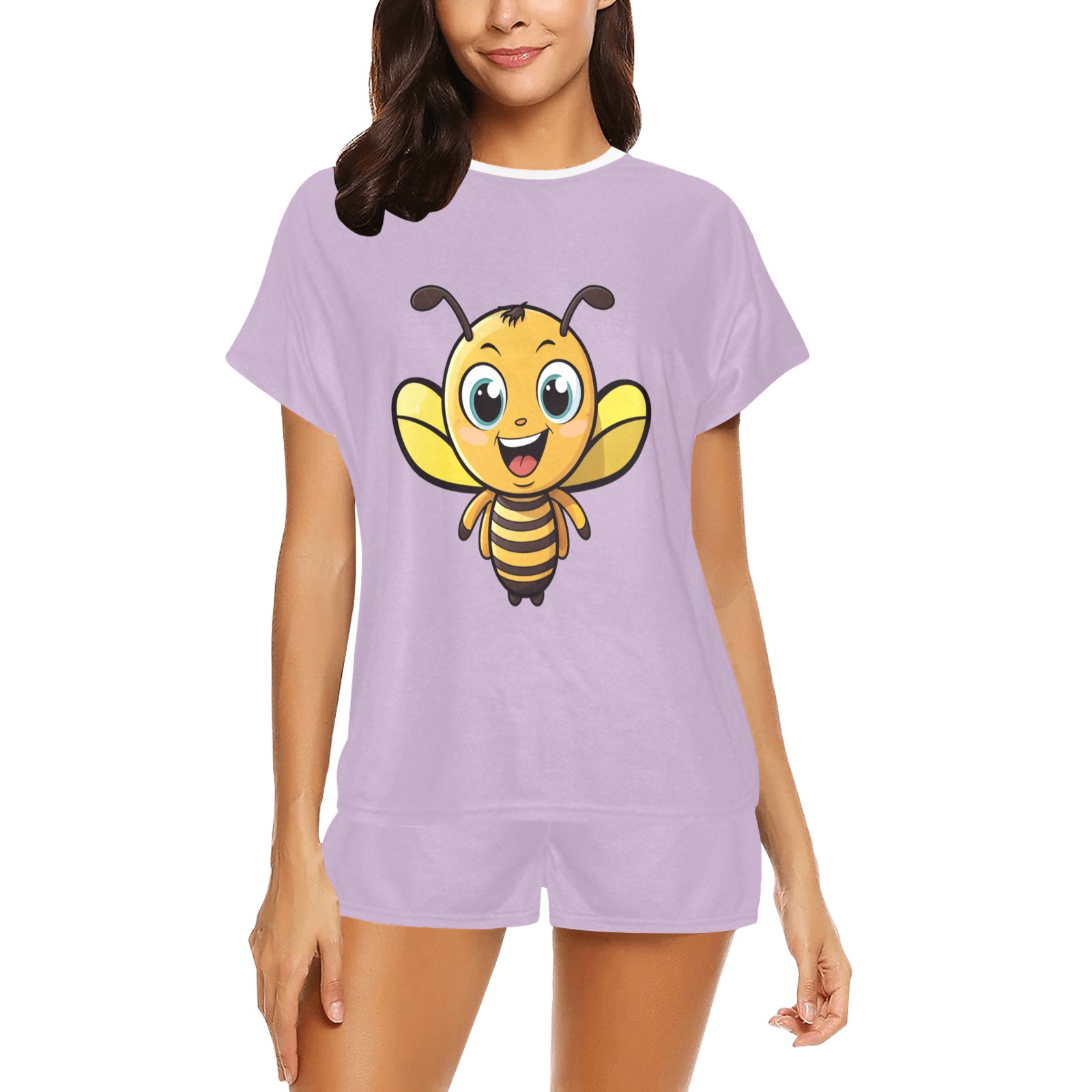 Cute bee honey Women's Short Pajama Set