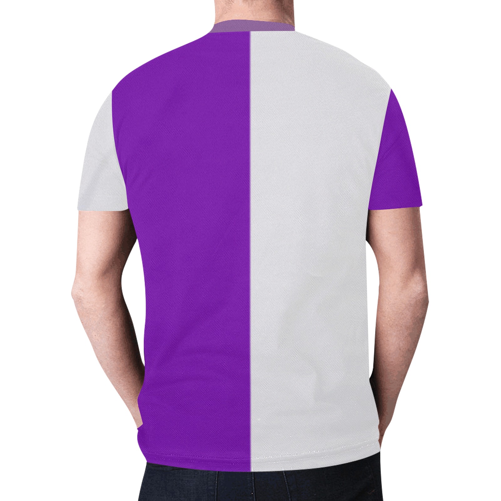 purplegreyhalf2 New All Over Print T-shirt for Men (Model T45)