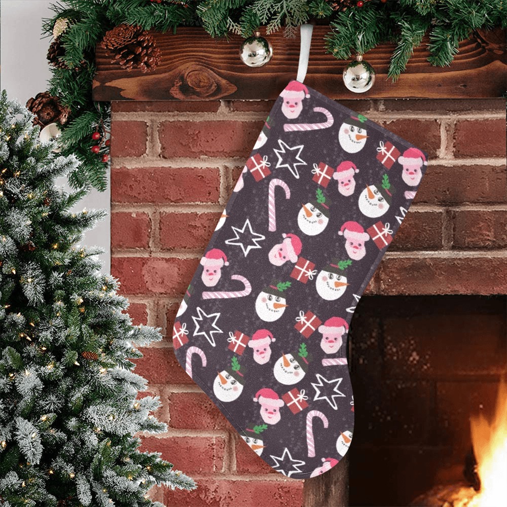 Christmas pattern design Christmas Stocking (Without Folded Top)