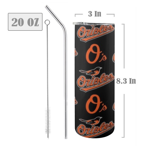 ORIOLES 20oz Tall Skinny Tumbler with Lid and Straw