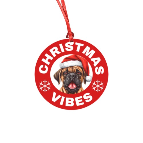 Bullmastiff Christmas Vibes Round Ornament