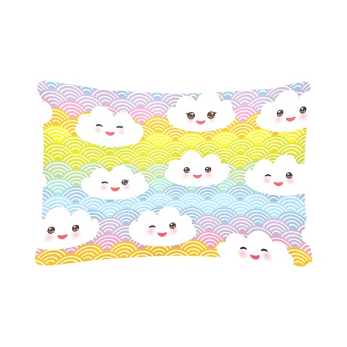 Happy Clouds Custom Pillow Case 20"x 30" (One Side) (Set of 2)