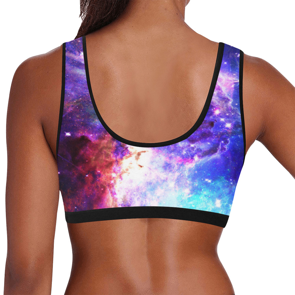 Mystical fantasy deep galaxy space - Interstellar cosmic dust Women's All Over Print Sports Bra (Model T52)