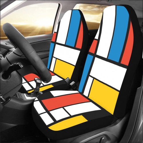 Mondrian De Stijl Modern Car Seat Covers (Set of 2)