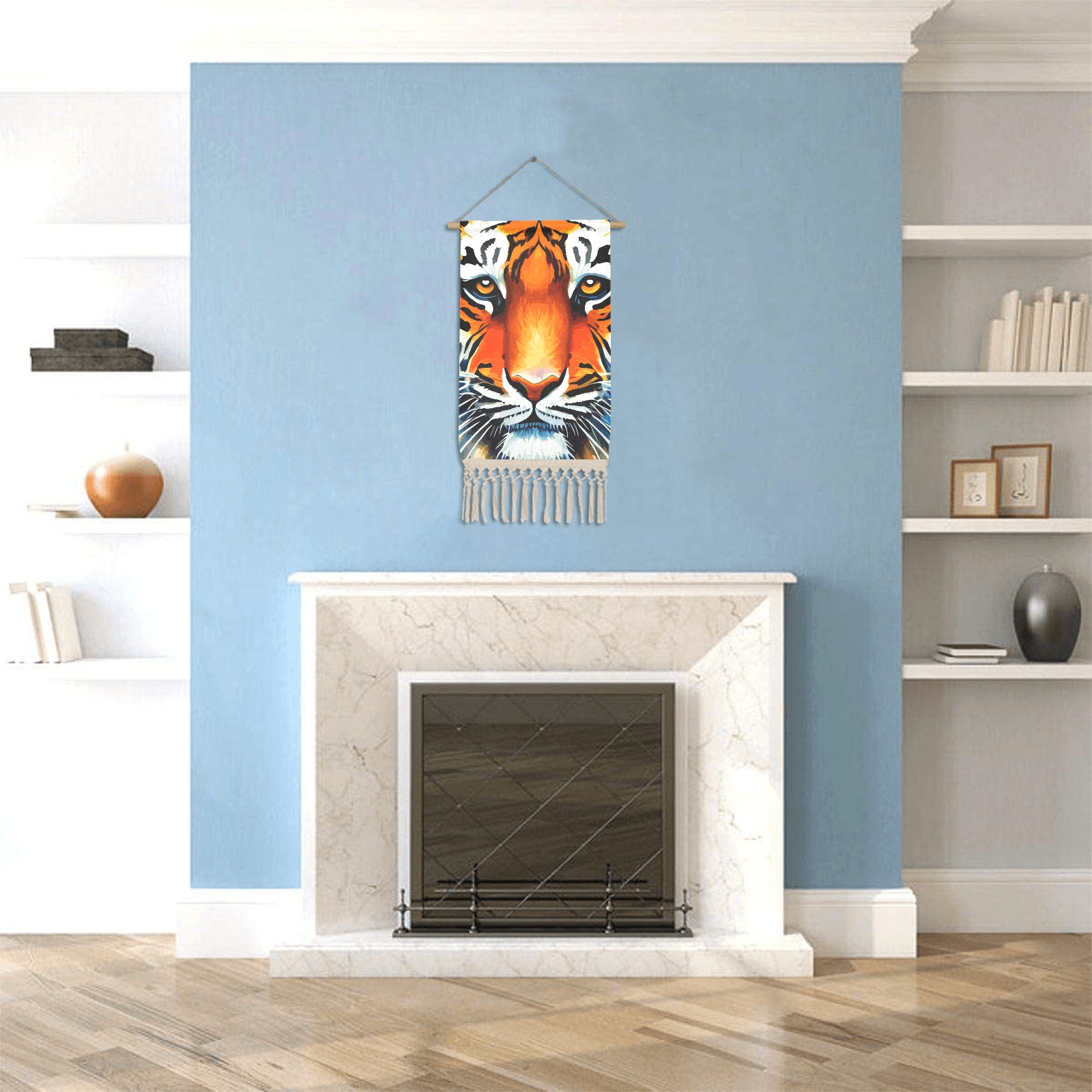 Cute Tiger Funny Colorful Animal Art Linen Hanging Poster