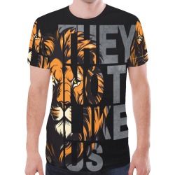 They Not Like Us - Lion Black New All Over Print T-shirt for Men (Model T45)