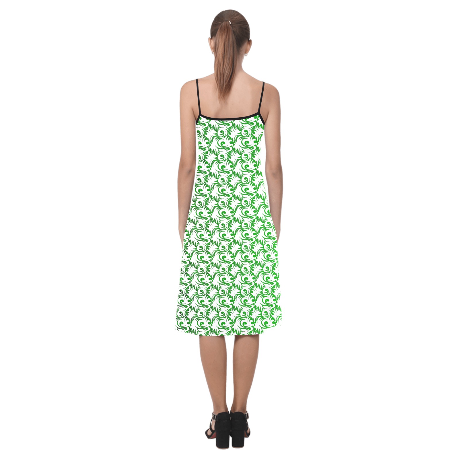 green swirl wht Alcestis Slip Dress (Model D05)