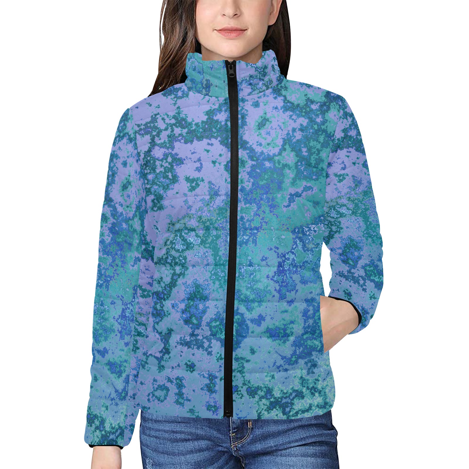 Padded jacket #4 Women's Stand Collar Padded Jacket (Model H41)