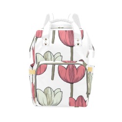 Floral Multi-Function Diaper Backpack/Diaper Bag (Model 1688)