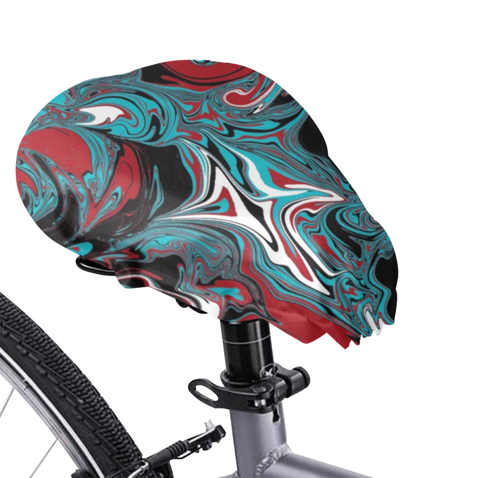 Dark Wave of Colors Waterproof Bicycle Seat Cover