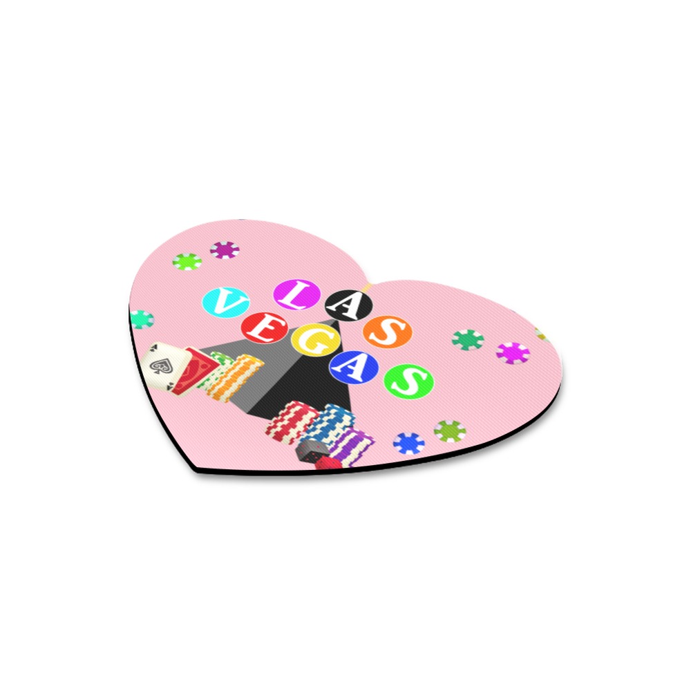 Las Vegas Pyramid and Poker Chips - Pink Heart-shaped Mousepad