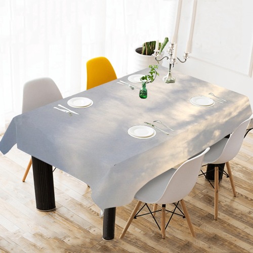 Rippled Cloud Collection Cotton Linen Tablecloth 60"x120"