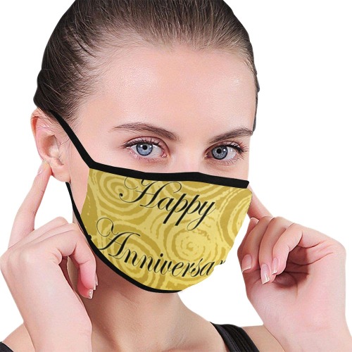 Anniversary Swirls Gold Mouth Mask