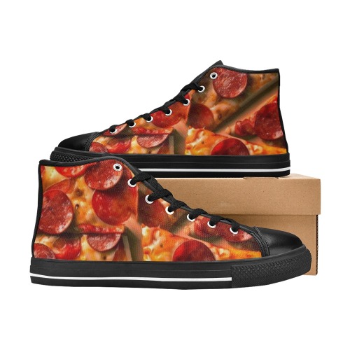 PEPPERONI PIZZA 11 High Top Canvas Shoes for Kid (Model 017)