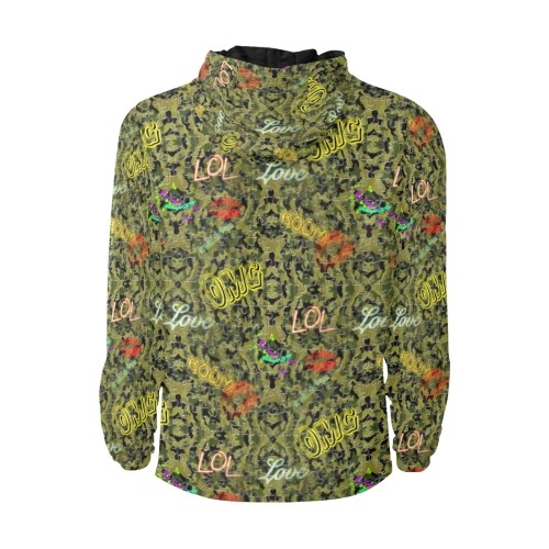 Camouflage Pop Art by Nico Bielow All Over Print Quilted Windbreaker for Men (Model H35)