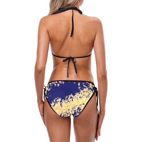 Women swim suite blue splash print 85256B99-0E16-4331-9121-6853F91EDBEA Custom Bikini Swimsuit (Model S01)