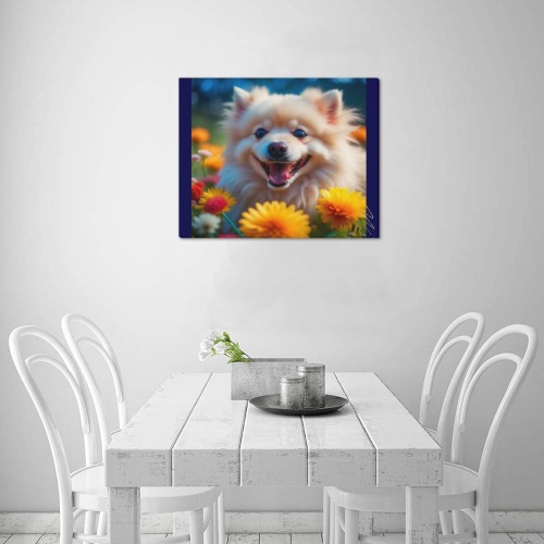 Cute smiley doggy Upgraded Canvas Print 20"x16"