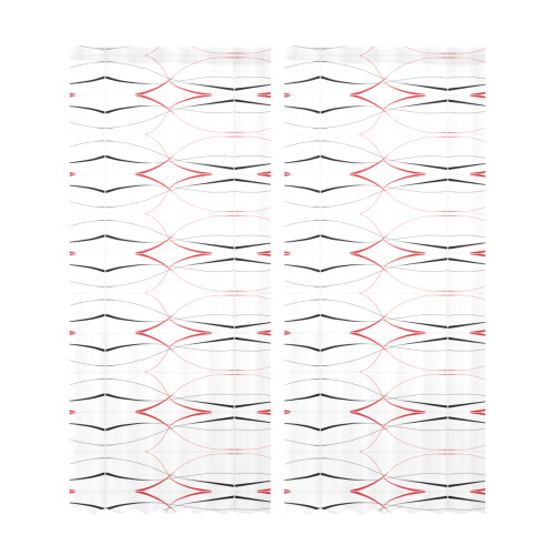 lines Gauze Curtain 28"x95" (Two-Piece)