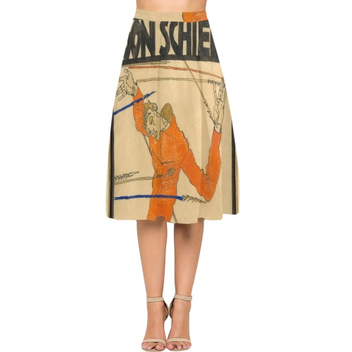 Egon Shnell Poster Mnemosyne Women's Crepe Skirt (Model D16)