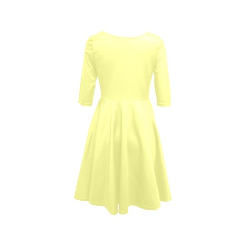 color canary yellow Half Sleeve Skater Dress (Model D61)